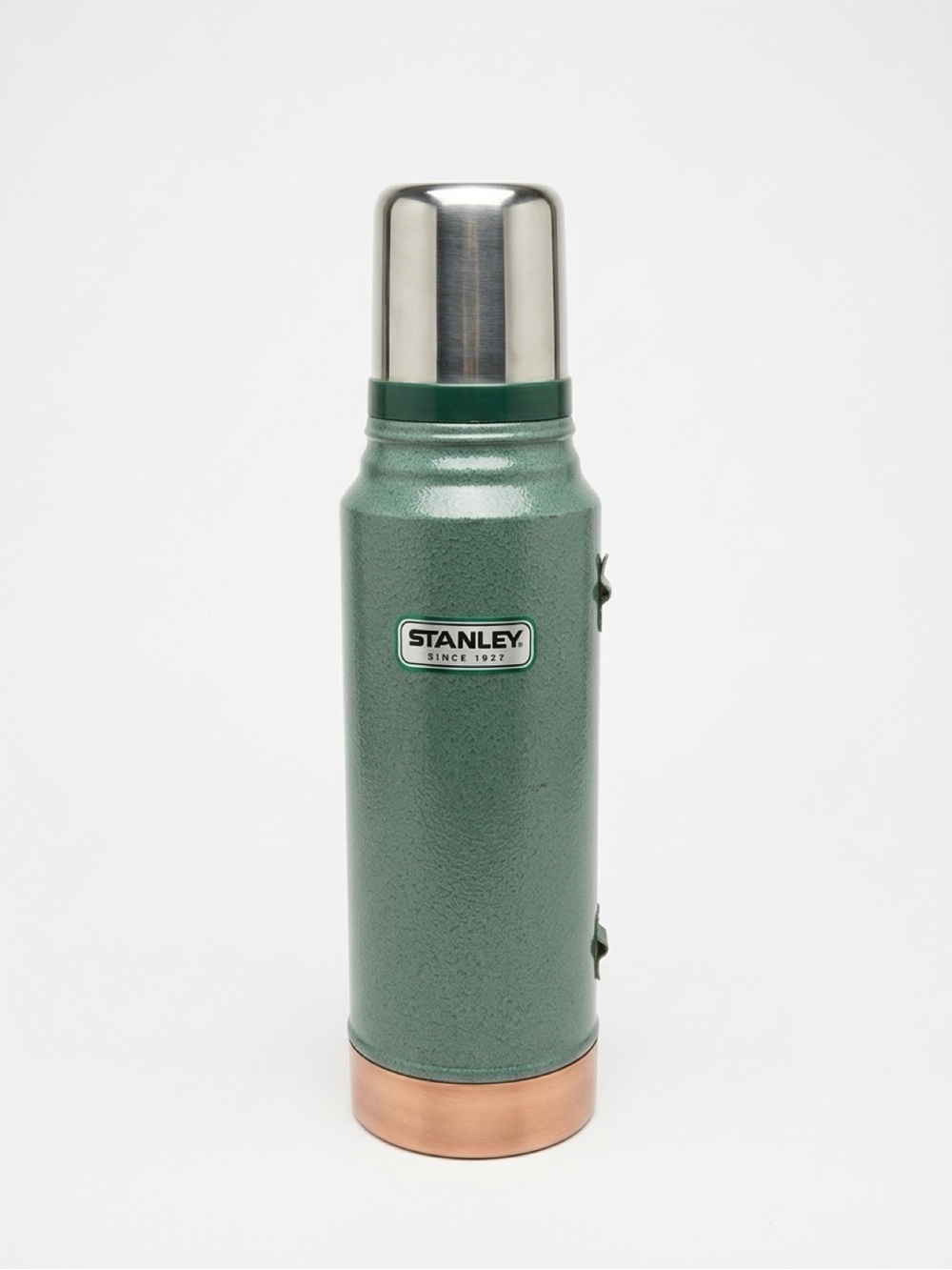 Stanley Vintage Textured Teal Vacuum Bottle with Stainless Cap